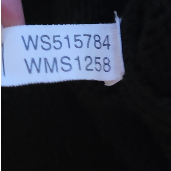 Black Cardigan Multicolor‎ Embroidered Snowflakes Beaded & Sequined Neckline- L - Picture 5 of 6